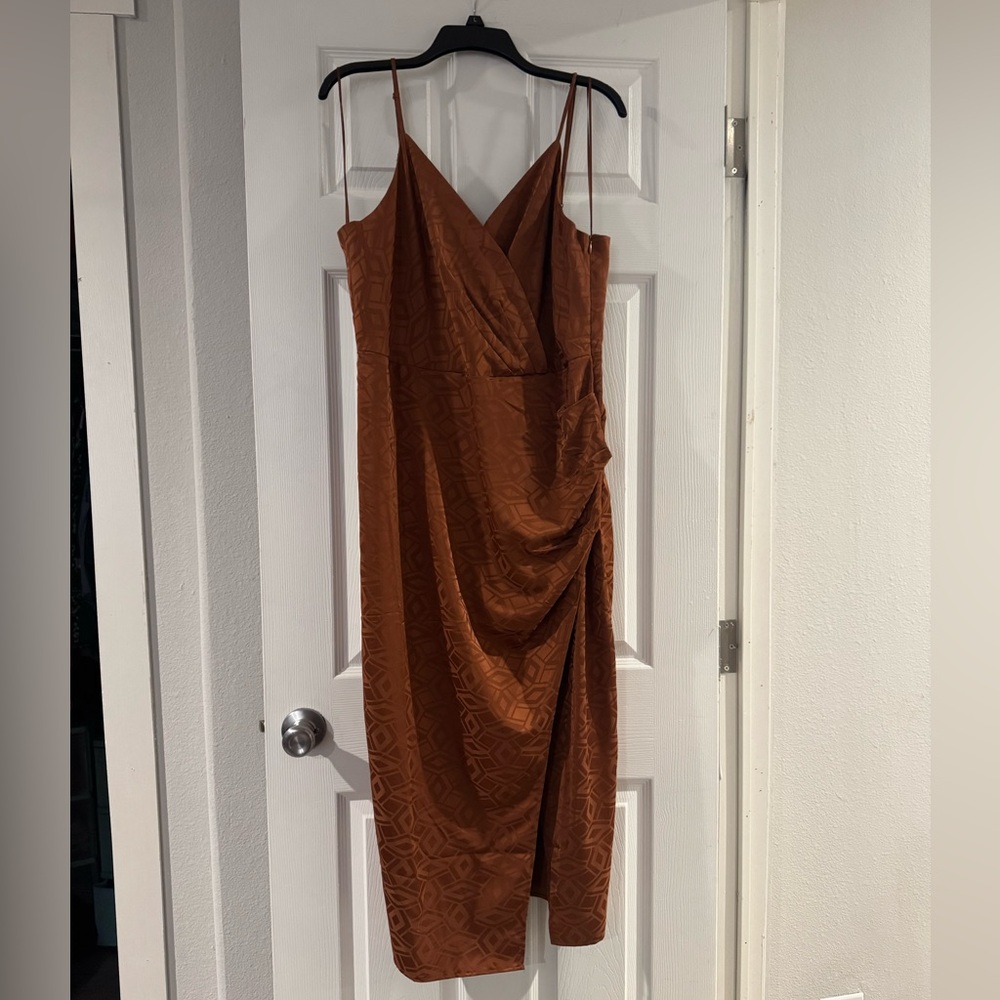 Skies Are Blue Rust Slip Midi Dress